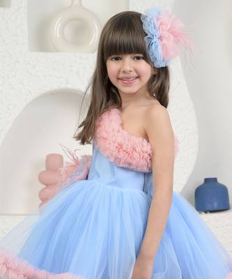 Amara peach blue dress 5