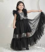 Black silver princess gown