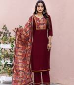 Women Modal Print Straight Kurta With Pant And Dupatta Suit Set-DAY LIGHT
