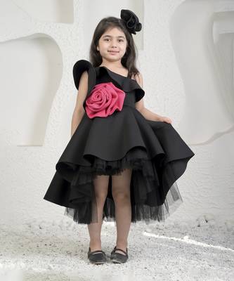 Roseate black high low dress 1