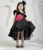 Roseate black high low dress