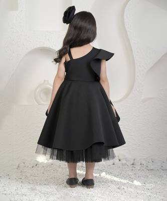 Roseate black high low dress 3
