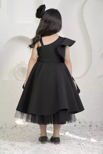 Roseate black high low dress