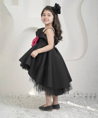 Roseate black high low dress 5