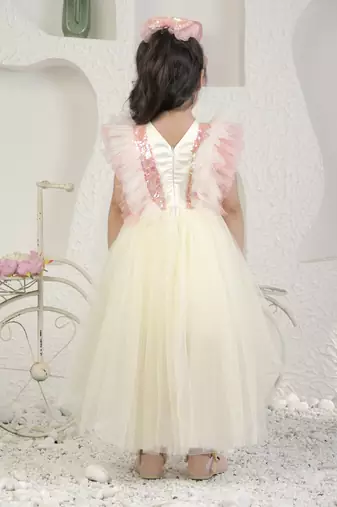 Off white high low dress