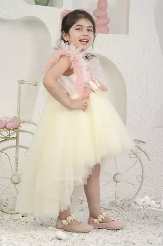 Off white high low dress