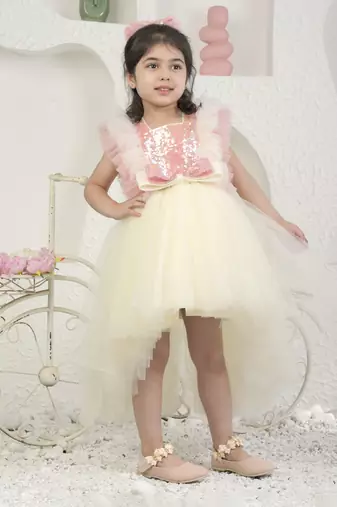 Off white high low dress