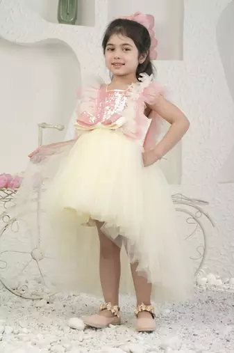 Off white high low dress