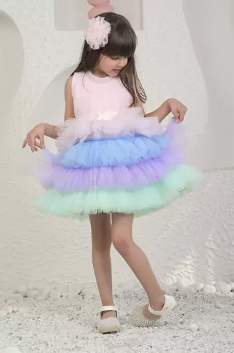 Baby pink unicorn colour dress