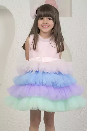 Baby pink unicorn colour dress