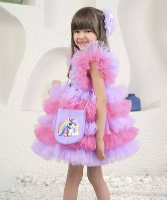 Purple rainbow unicon dress 4