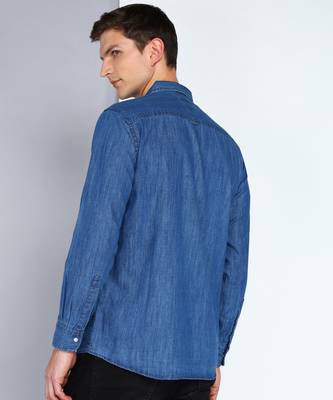Men's denim cargo casual shirt | double pocket cargo shirt for men 2
