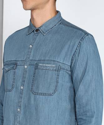 Men's denim cargo casual shirt | double pocket cargo shirt for men 4