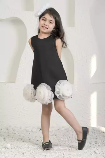 Eleena black a line dress