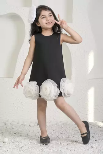 Eleena black a line dress