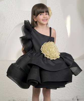 Black golden flower dress 4