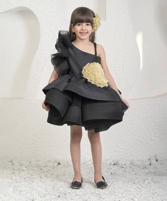 Black golden flower dress 5