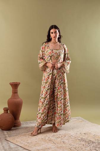 White top with sharara & jacket