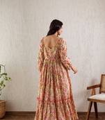 Yellow pink tier maxi