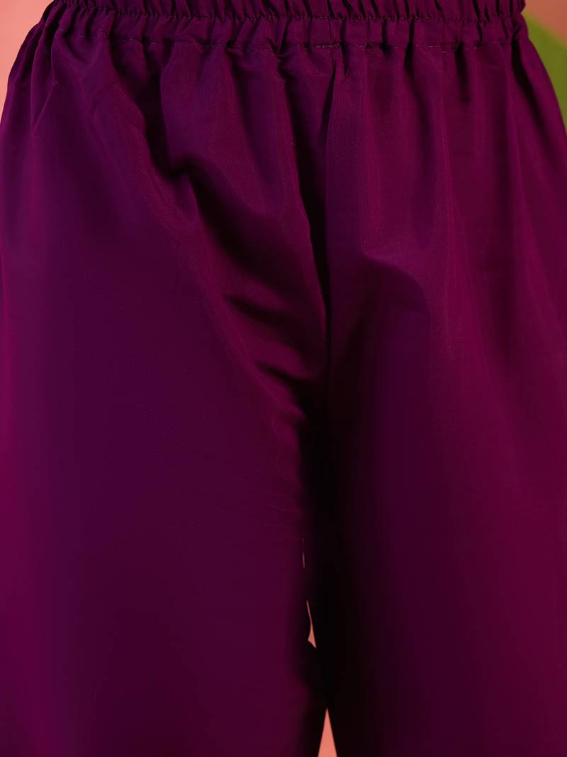 Embroidered notch neck sequined a-line kurta with trouser & dupatta