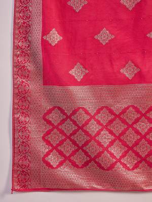Embroidered notch neck sequined a-line kurta with trouser & dupatta 7