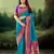 Kimisha women's teal silk paithani saree with unstitched blouse piece