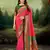 Kimisha women's pink silk paithani saree with unstitched blouse piece