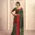 Kimisha mehndi silk blend foil printed saree with unstitched blouse piece