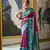 Kimisha wine silk blend banarasi saree with unstitched blouse piece