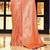 Kimisha women's peach silk blend kanjeevaram saree with unstitched blouse piece