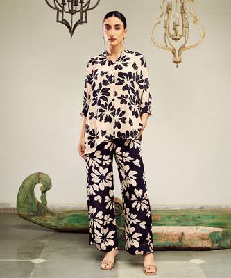 Summer sorbet green floral digital printed co-ord set 1