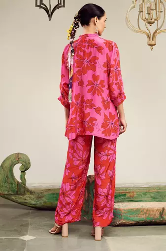 Summer sorbet green floral digital printed co-ord set