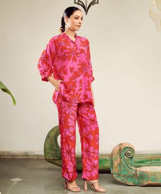 Summer sorbet green floral digital printed co-ord set 3