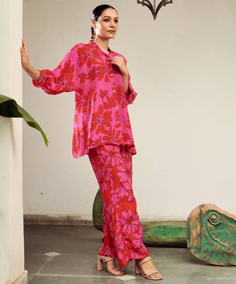 Summer sorbet green floral digital printed co-ord set 5