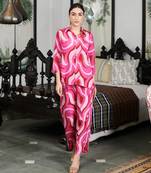 Summer sorbet fushia abstract digital printed co-ord set