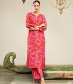 Summer sorbet hot pink digital printed kurta set