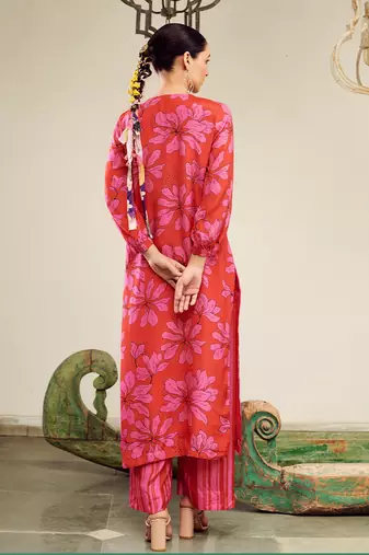 Summer sorbet hot pink digital printed kurta set