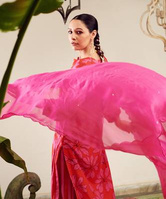 Summer sorbet hot pink digital printed kurta set 3
