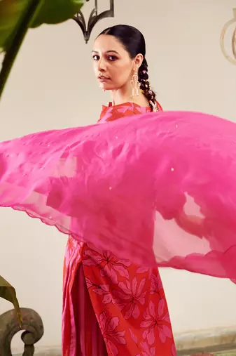 Summer sorbet hot pink digital printed kurta set