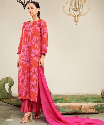 Summer sorbet hot pink digital printed kurta set 5