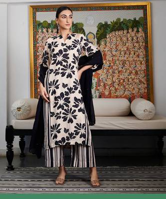 Summer sorbet black digital printed kurta set 1