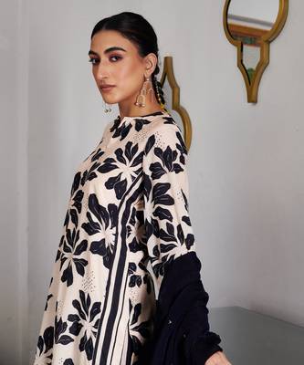 Summer sorbet black digital printed kurta set 2