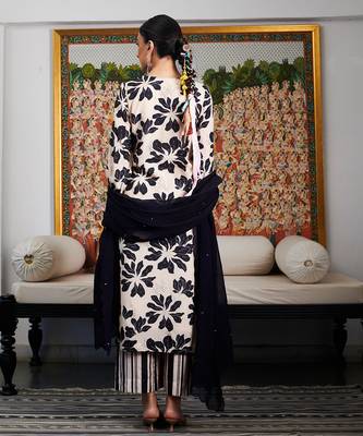 Summer sorbet black digital printed kurta set 3