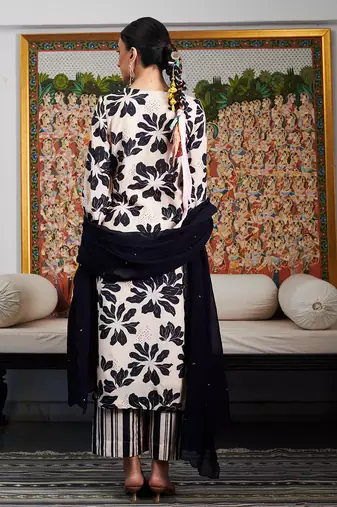 Summer sorbet black digital printed kurta set