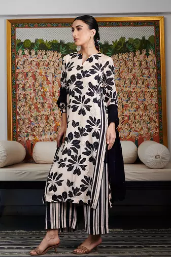Summer sorbet black digital printed kurta set