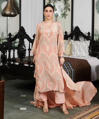 Summer sorbet fawn abstract digital printed kurta set 1