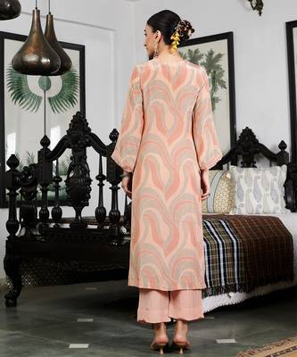 Summer sorbet fawn abstract digital printed kurta set 5