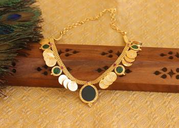 Gold platted kasu lakshmi palakka necklace 1