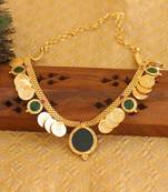 Gold platted kasu lakshmi palakka necklace