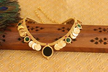 Gold platted kasu lakshmi palakka necklace 3